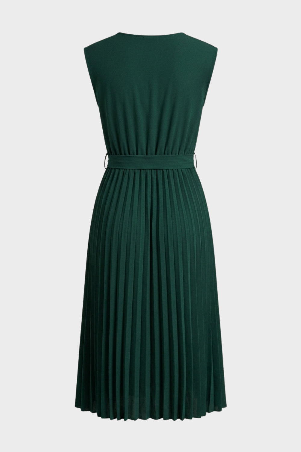 Midikleid Damen mit Plisseerock und Gürtel