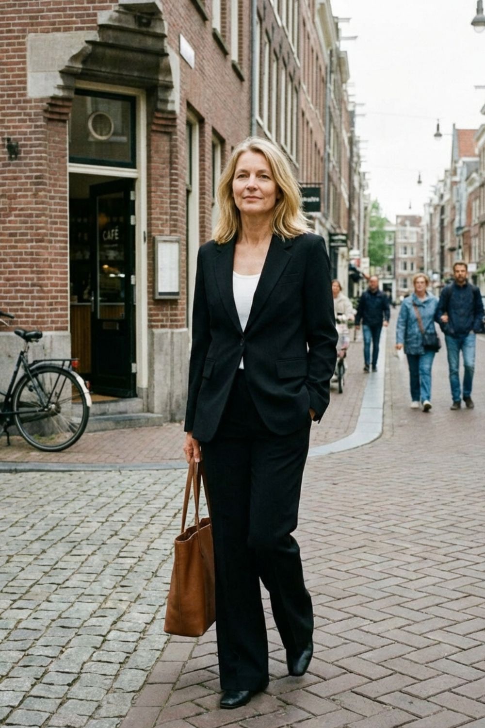 Hosenanzug Damen Zweiteiler mit Blazer und Schlaghose