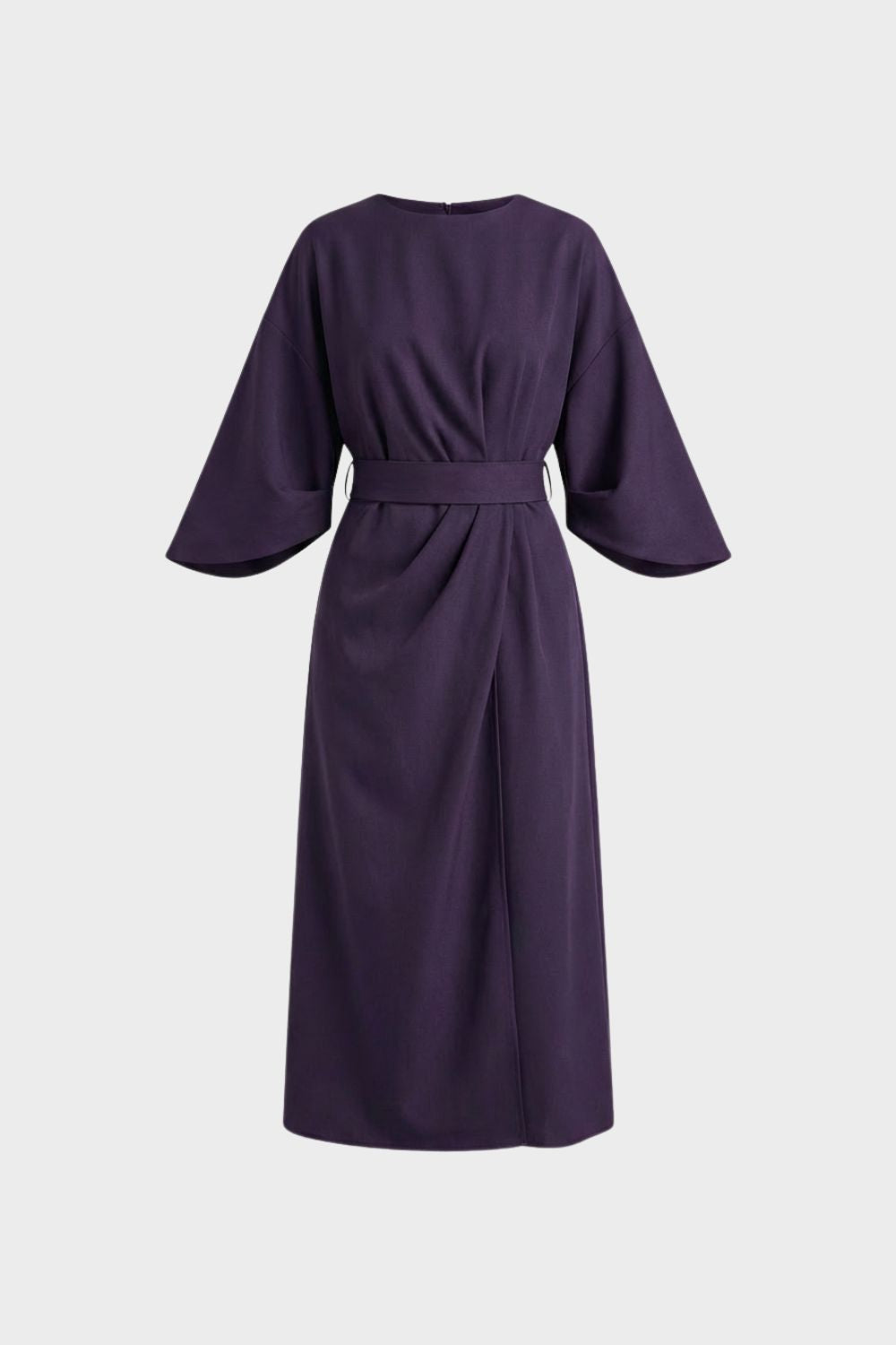 Midikleid Damen mit Gürtel und weiten Ärmeln