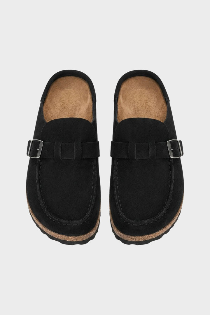 Pantoletten Damen Clogs mit Schnalle geschlossen