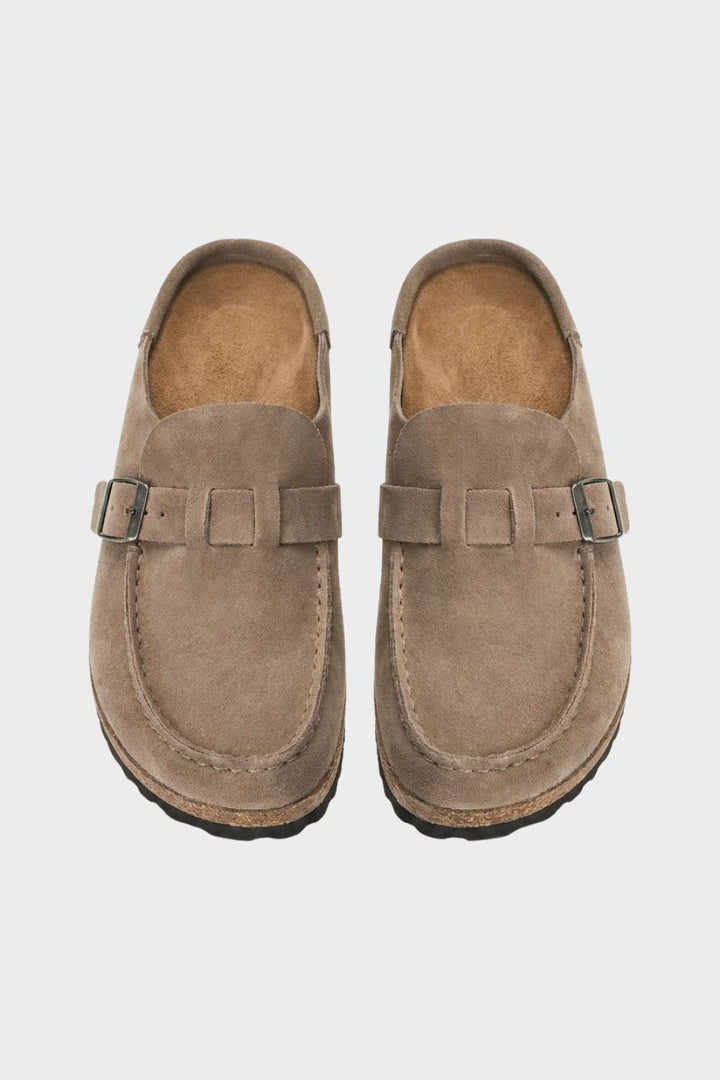 Pantoletten Damen Clogs mit Schnalle geschlossen