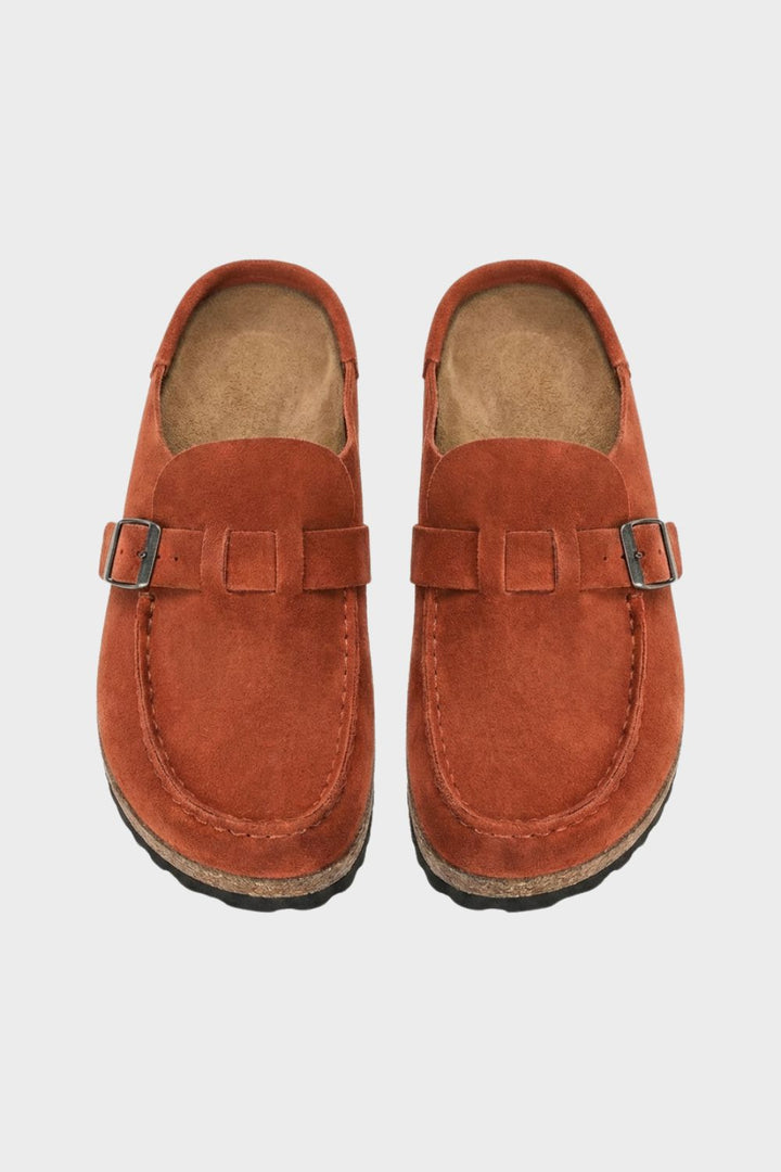 Pantoletten Damen Clogs mit Schnalle geschlossen