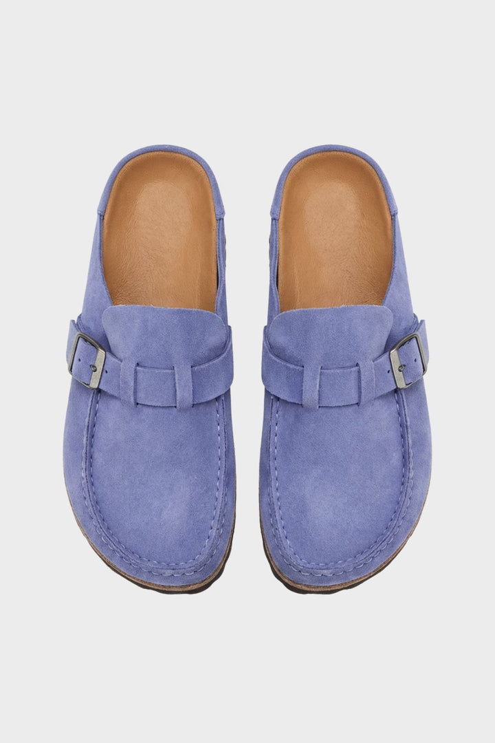Pantoletten Damen Clogs mit Schnalle geschlossen