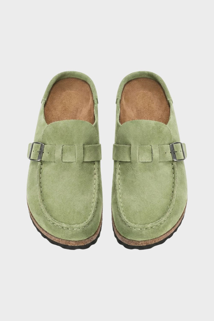 Pantoletten Damen Clogs mit Schnalle geschlossen