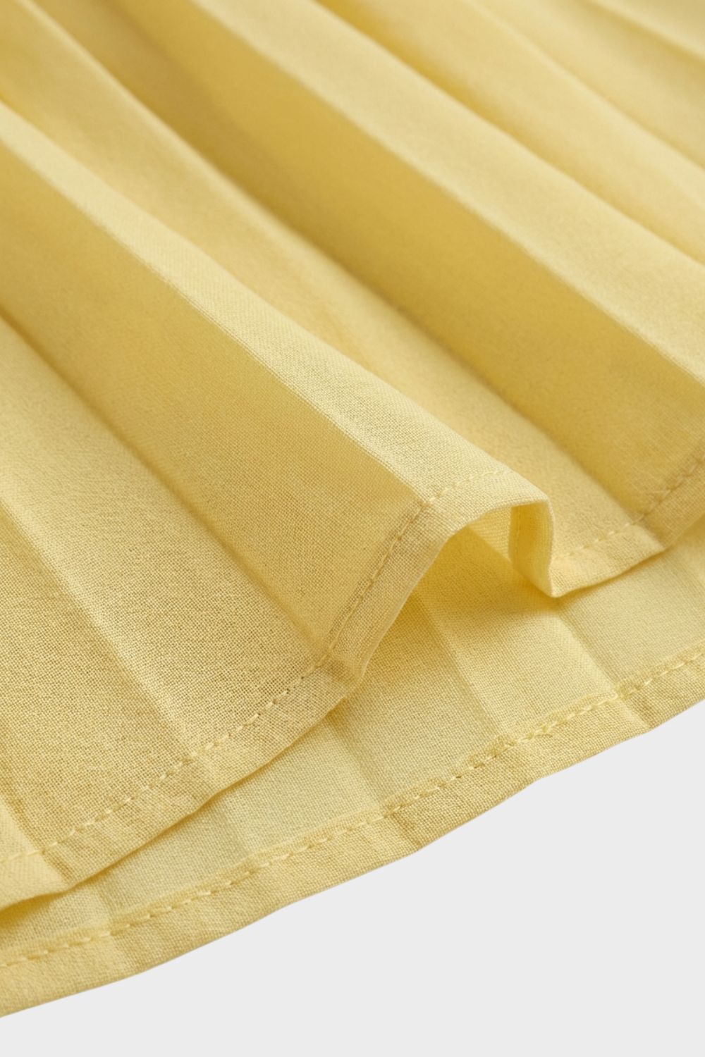 Maxikleid Damen Plissee mit V-Ausschnitt