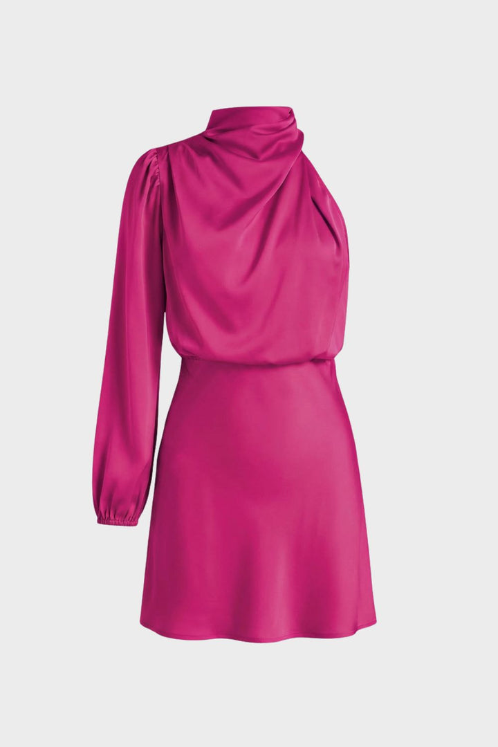 Kleid Damen Langarm mit Stehkragen