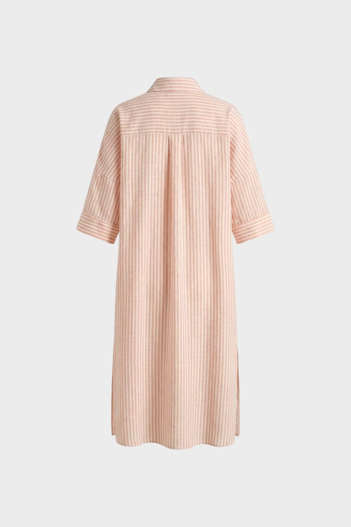 Hemdblusenkleid Damen gestreift mit Knopfleiste