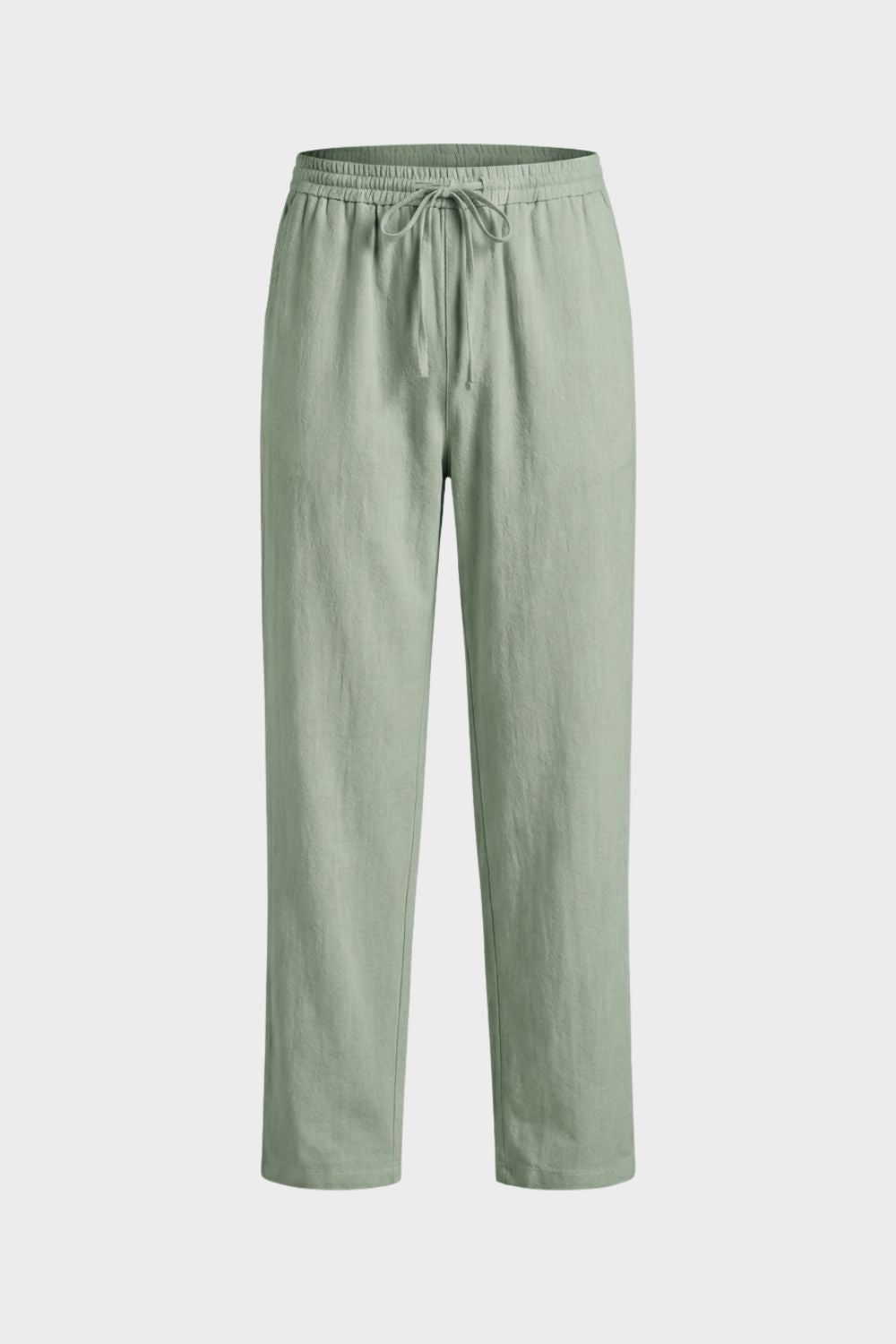 Herren Leinenhose mit Gummibund und Kordelzug