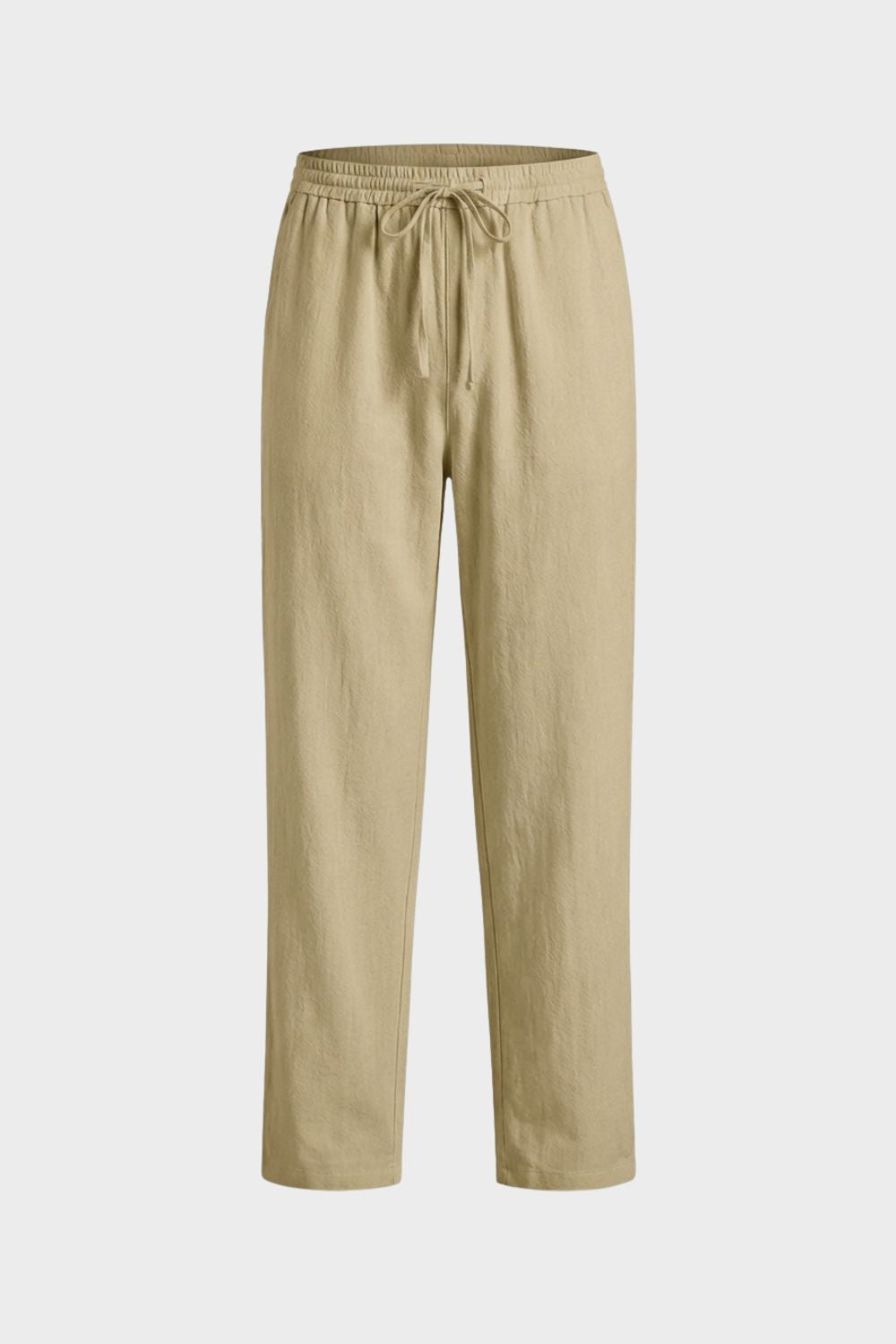 Herren Leinenhose mit Gummibund und Kordelzug