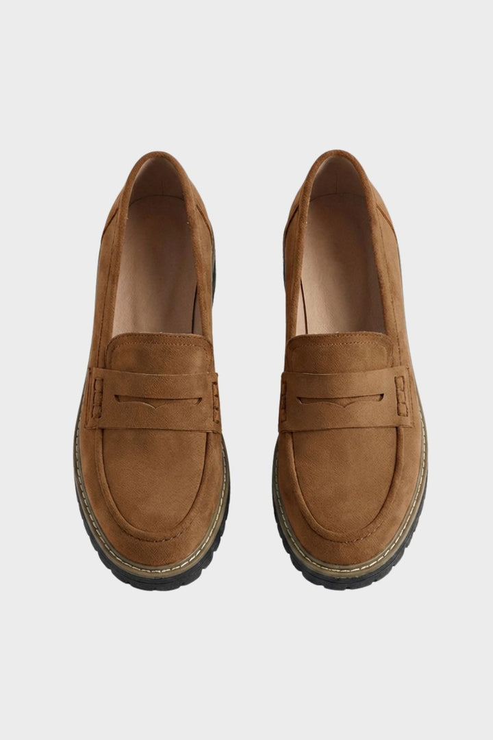Loafer Damen Halbschuhe mit Profilsohle und Zierlasche