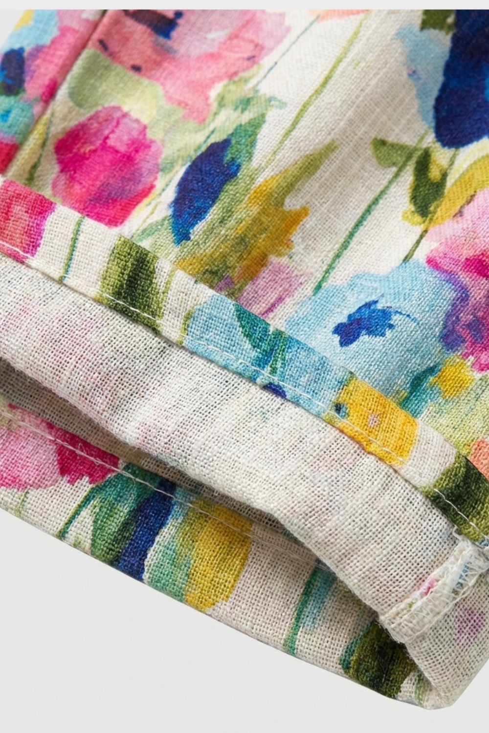 Stoffhose Damen mit Blumenmuster Weites Bein