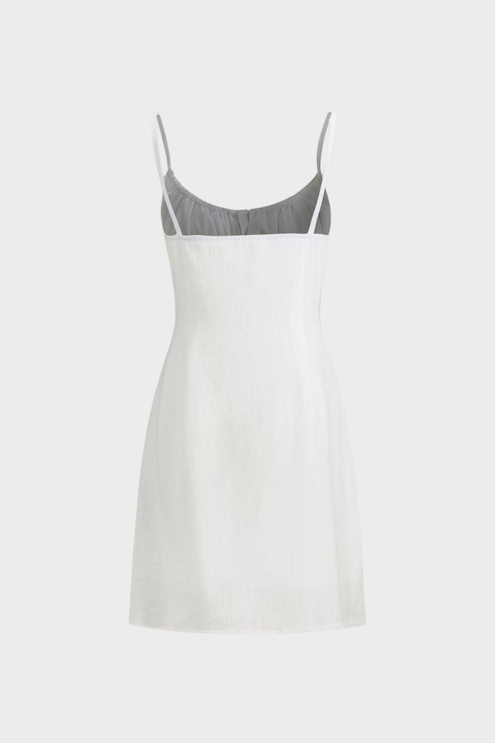 Sommerkleid Damen Trägerkleid mit Knopfleiste