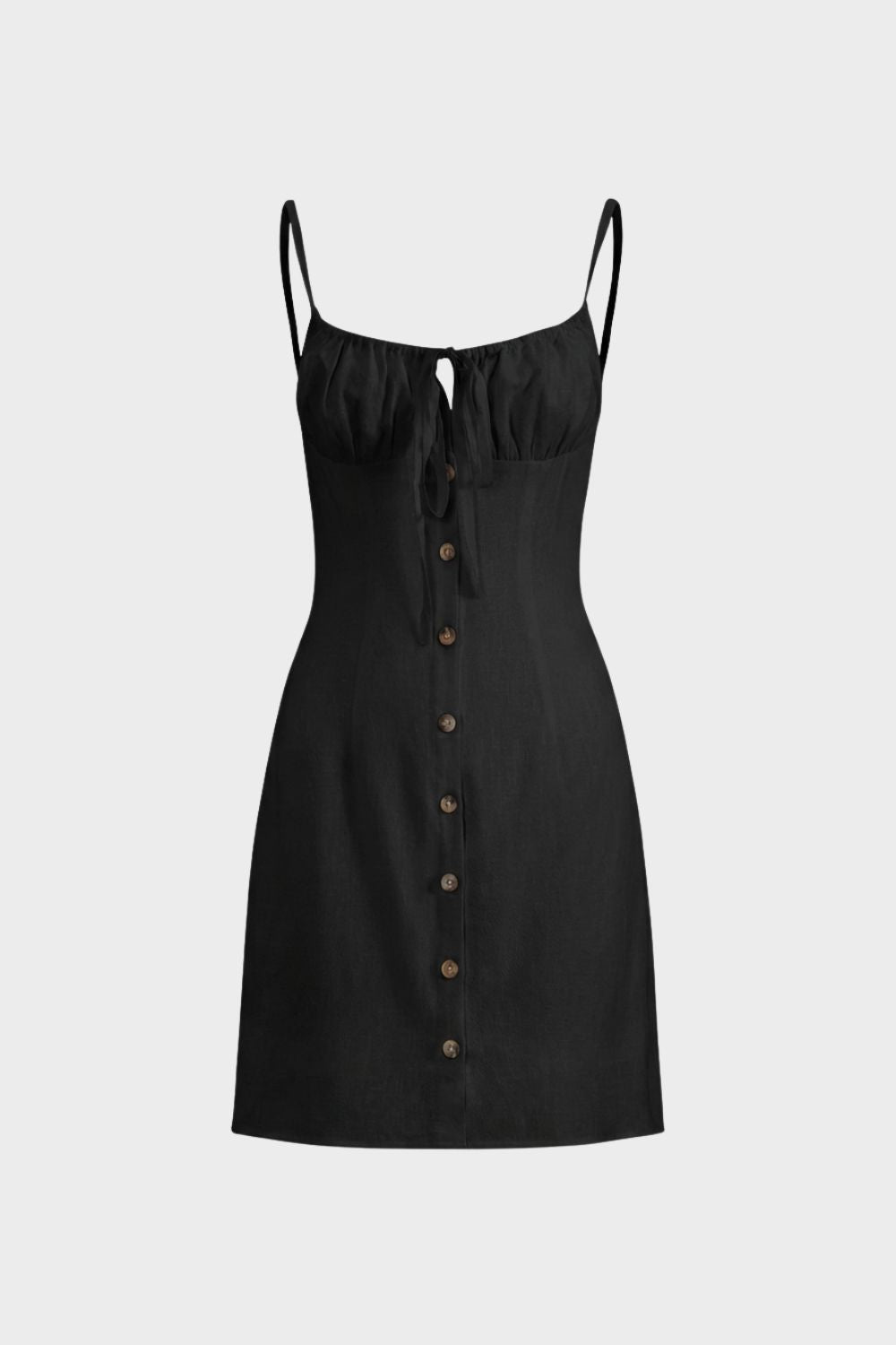 Sommerkleid Damen Trägerkleid mit Knopfleiste