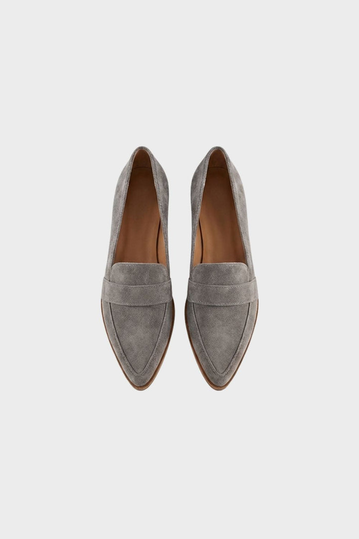 Penny Loafer Damen Spitz Wildleder – Elegante Slipper mit Absatz