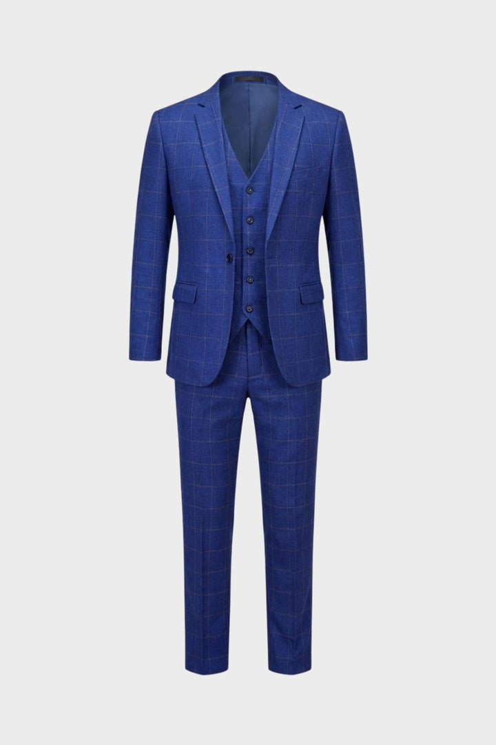 Herren Anzüge – Dreiteiliger Anzug mit Zwei-Knopf-Blazer, Weste und moderner Passform
