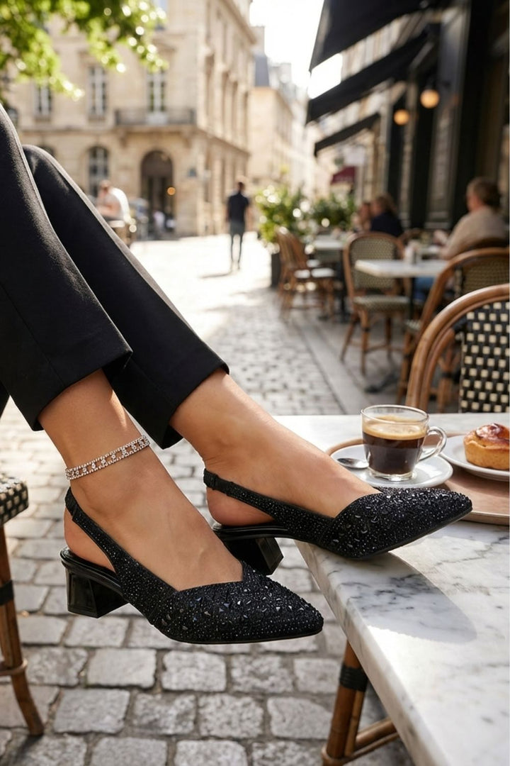 Damen Slingback Pumps | Strass