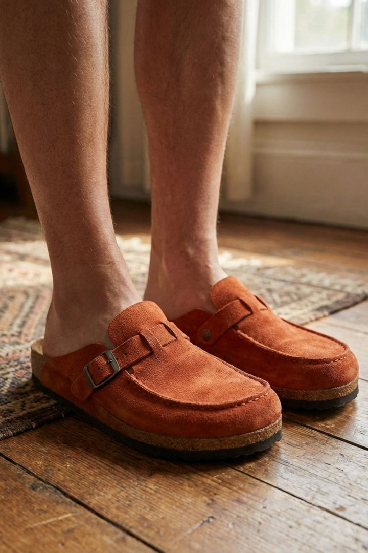 Pantoletten Damen Clogs mit Schnalle geschlossen