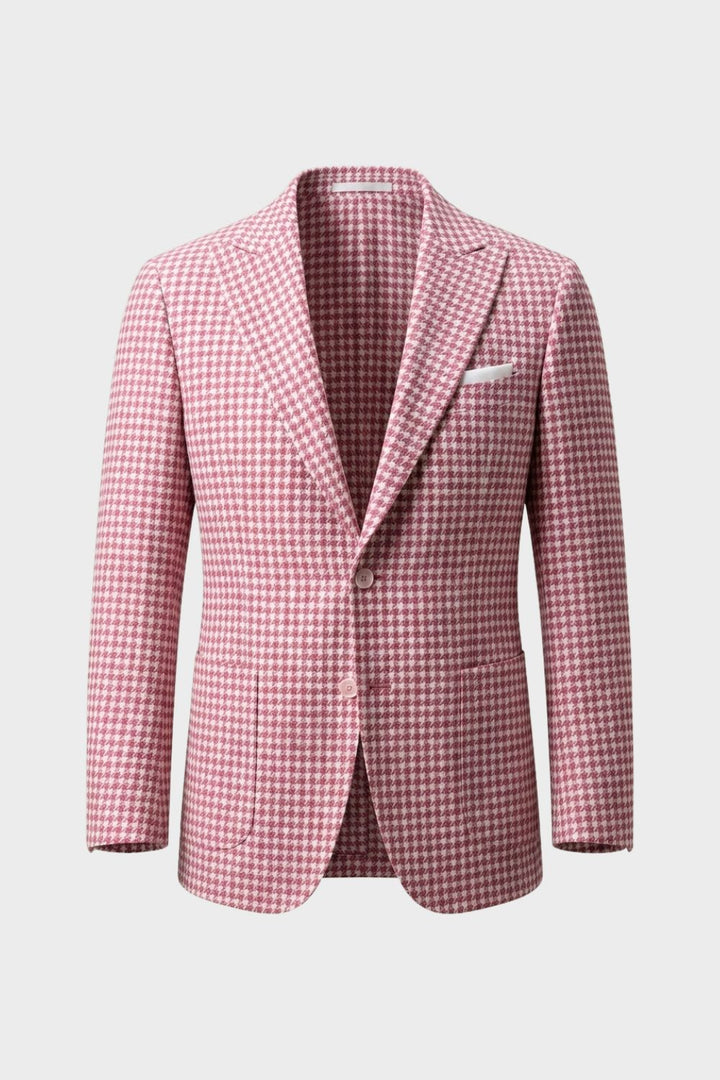 Herren Blazer – Gemusterter Blazer mit Zwei-Knopf-Verschluss und fallendem Revers für Abend &amp; semi-formelle Anlässe