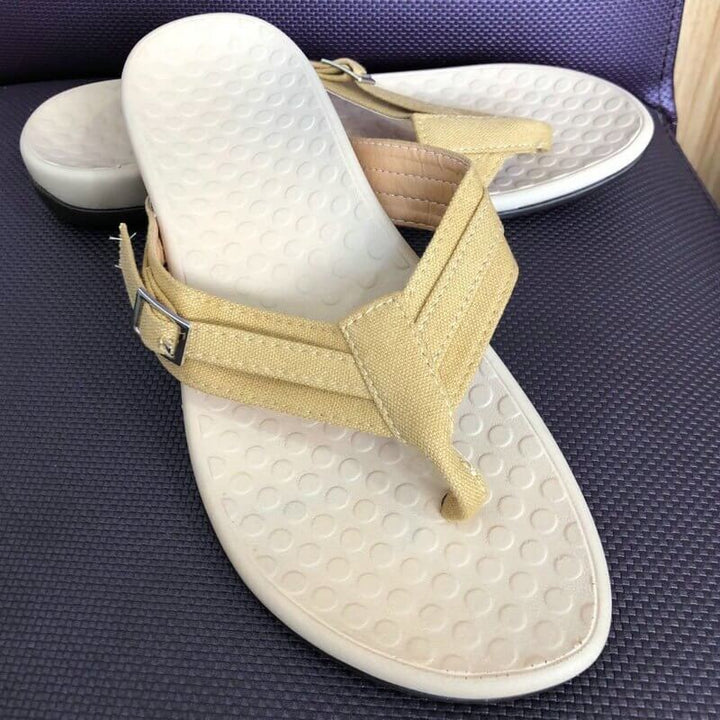 Damen Sommer-Zehentrenner – Detail verstellbare Schnalle