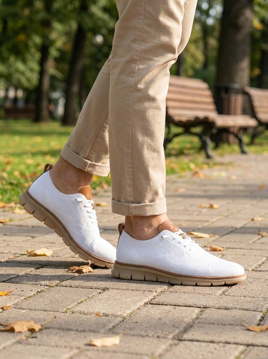 Sneaker Herren mit Schnürung und Strickoptik