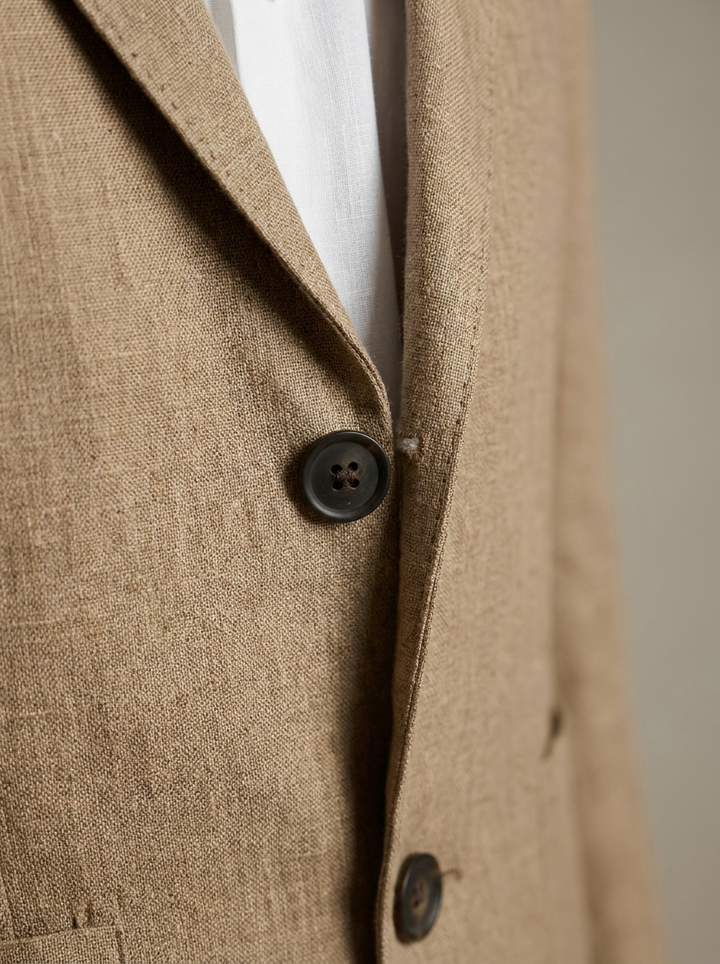 Herren Anzug Zweiteiler – Leinen – Material-Detail